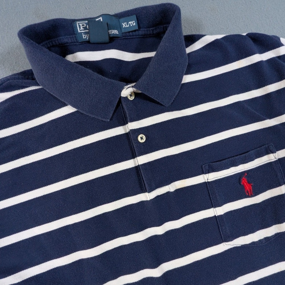 Polo Ralph Lauren Polo Shirt Mens XL Striped Pocket Pony Logo